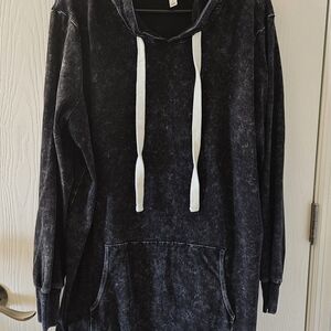 Signature Navy Hooded Top with White Draw Strings Tunic
